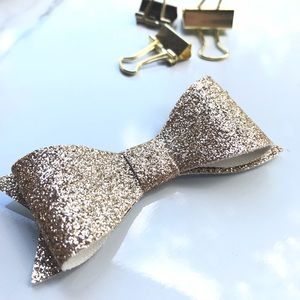 ☀️ 4 for $12 Gold Fine Glitter Hair Bow